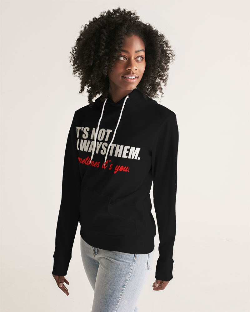 Sometimes It's You Silky Black Hoodie