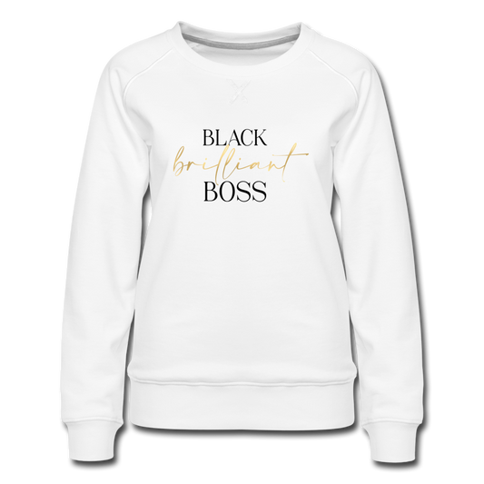 Black Brilliant Boss Premium Sweatshirt - white