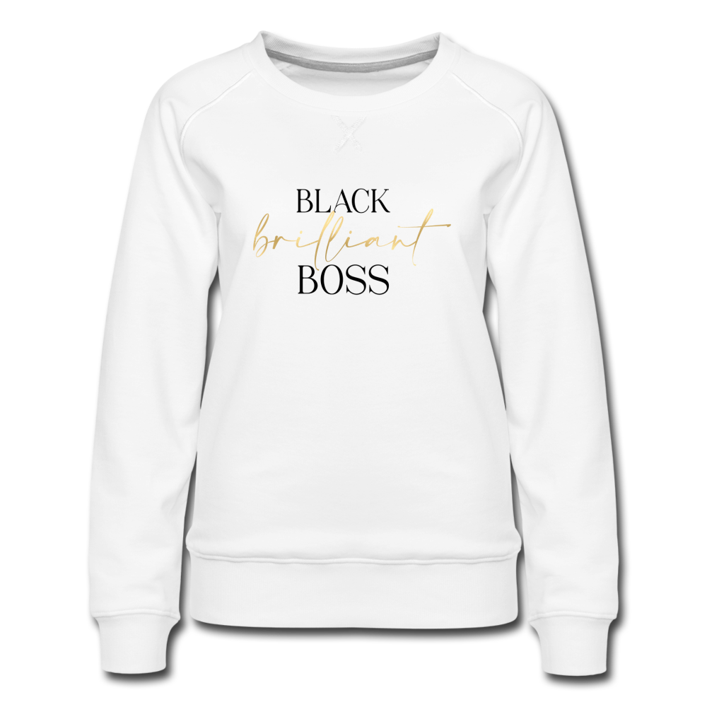 Black Brilliant Boss Premium Sweatshirt - white