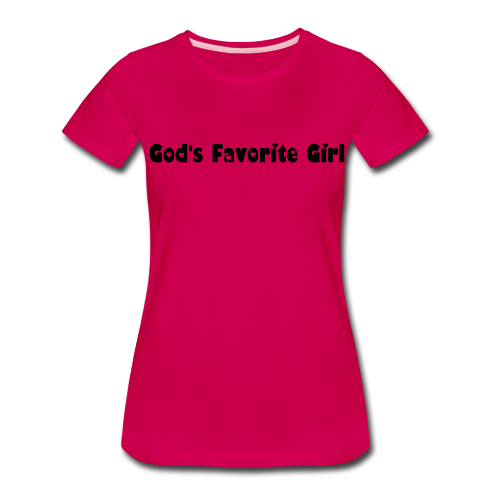 God's Favorite Girl (Hearts) Women’s Cotton Tee - dark pink