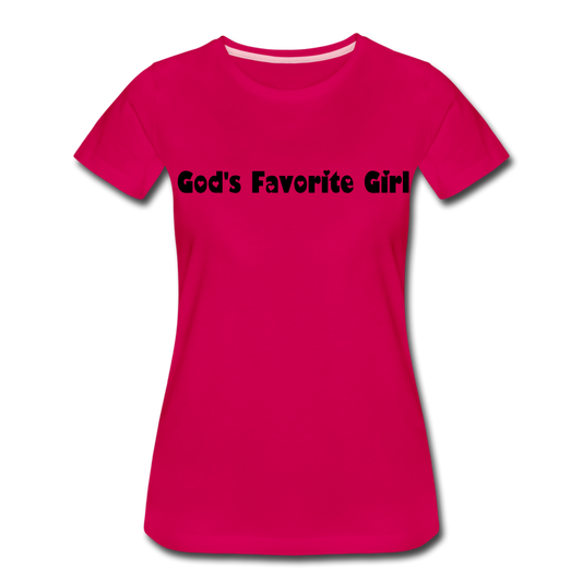 God's Favorite Girl (Hearts) Women’s Cotton Tee - dark pink