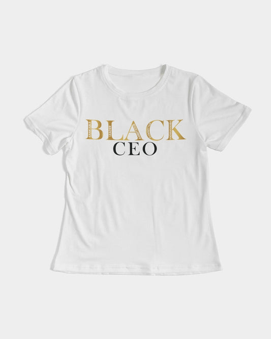 Black CEO Silky Tee in White