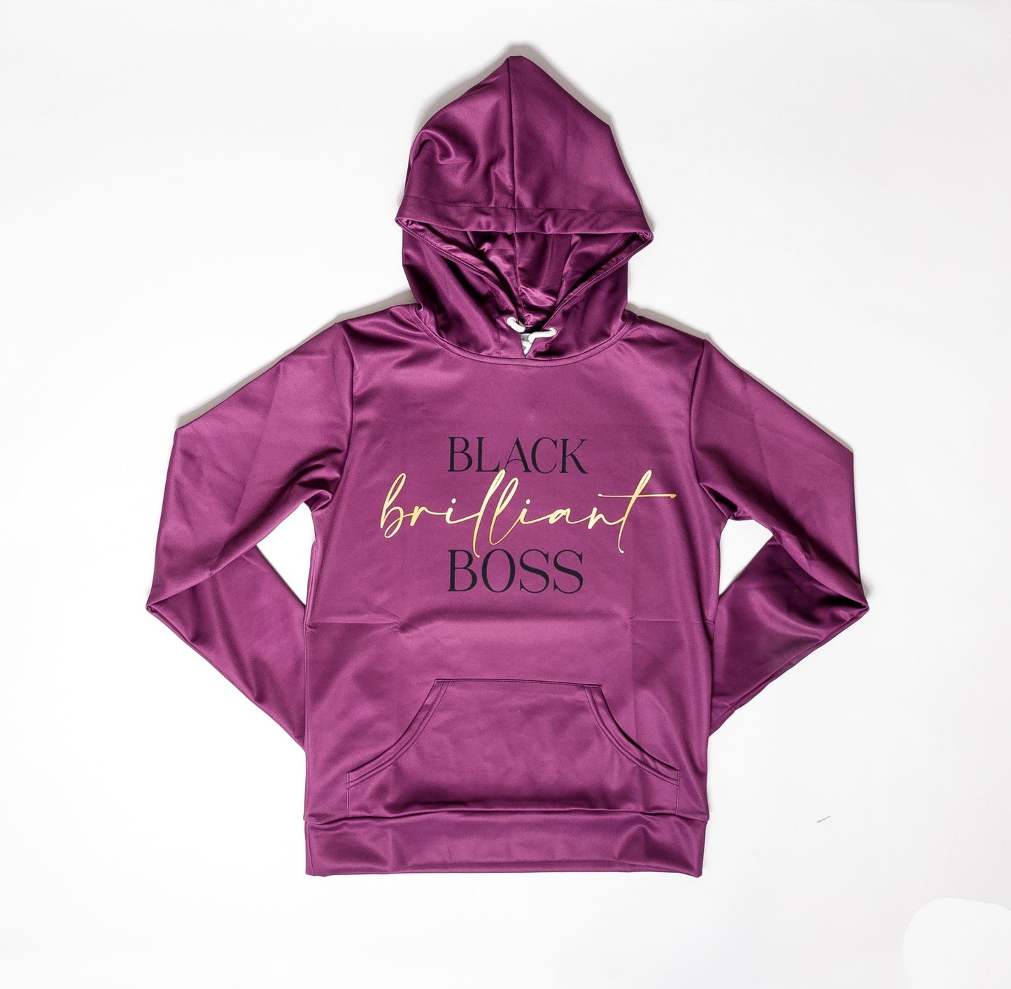 Black Brilliant Boss Silky Purple Hoodie