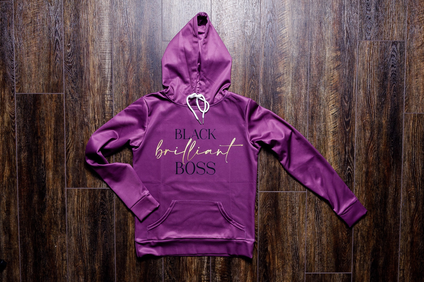 Black Brilliant Boss Silky Purple Hoodie