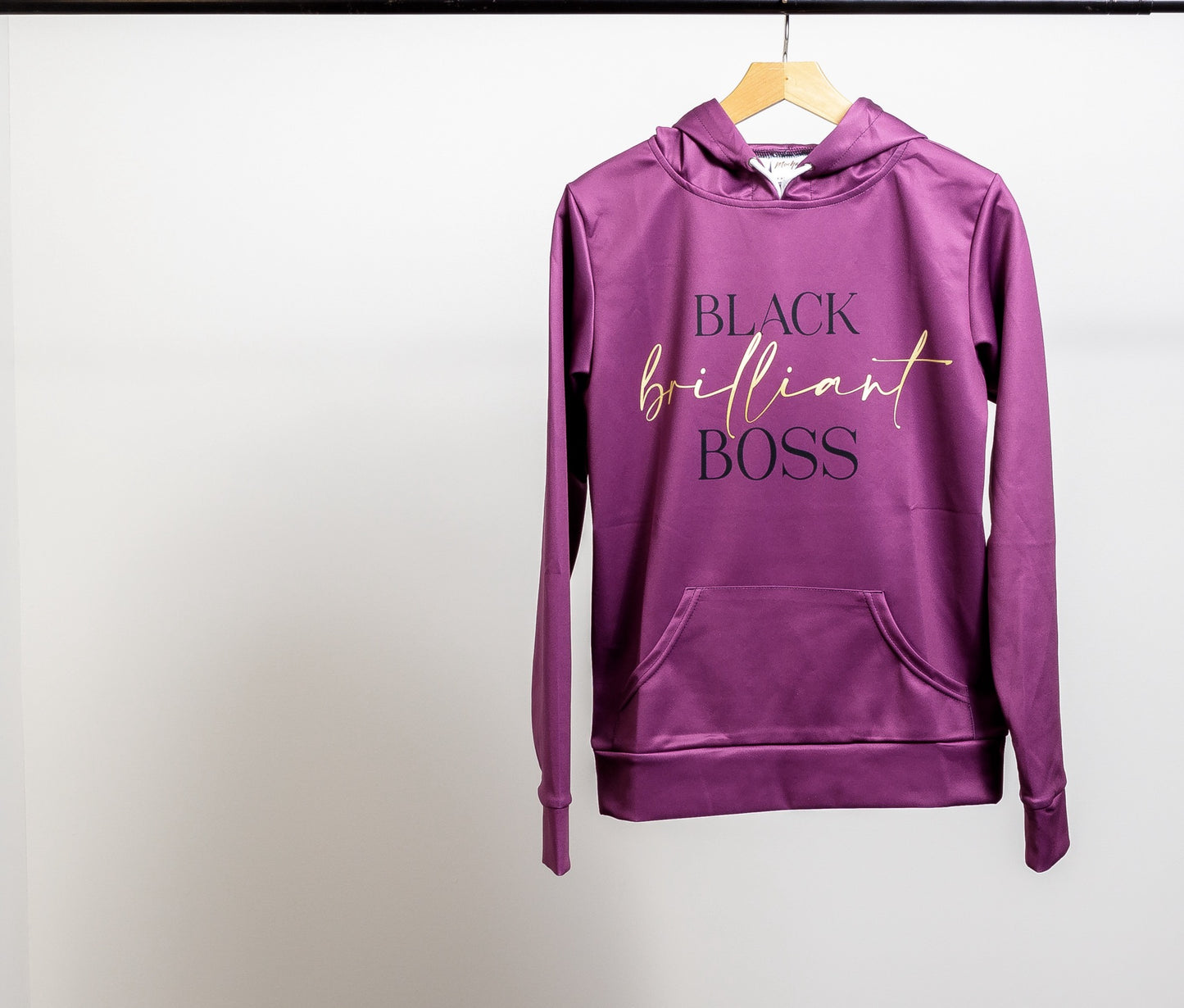 Black Brilliant Boss Silky Purple Hoodie