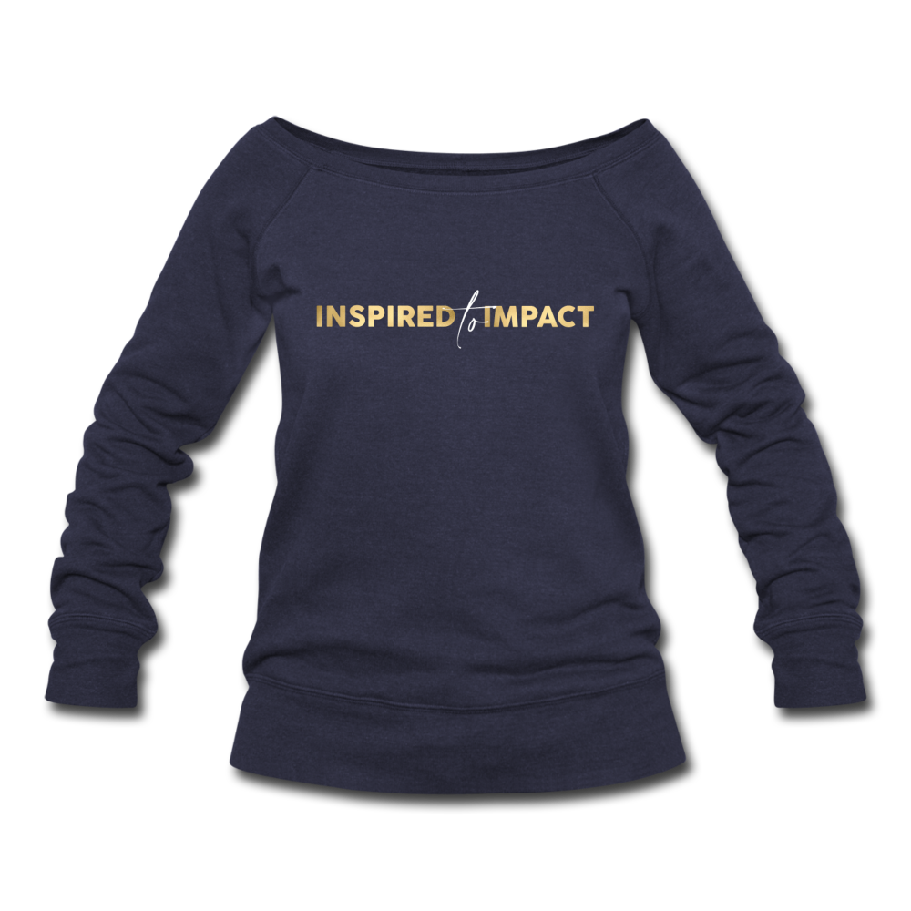 Women's Wideneck Sweatshirt - melange navy