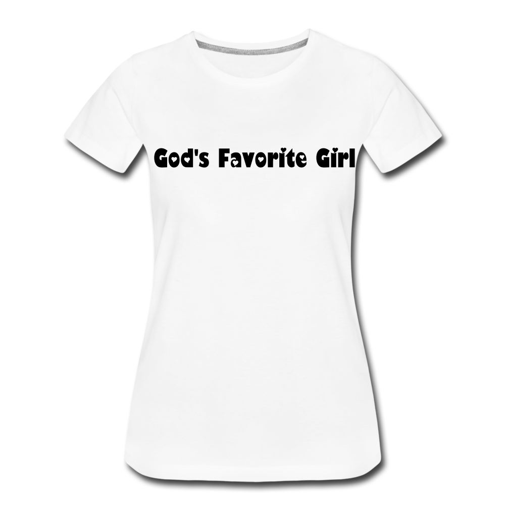 God's Favorite Girl (Hearts) Women’s Cotton Tee - white