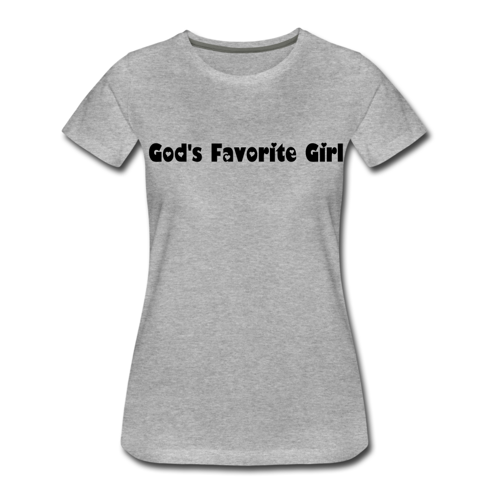 God's Favorite Girl (Hearts) Women’s Cotton Tee - heather gray