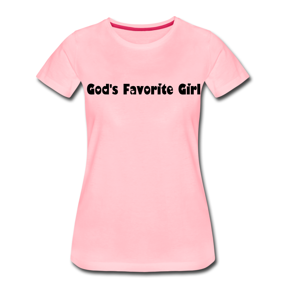 God's Favorite Girl (Hearts) Women’s Cotton Tee - pink