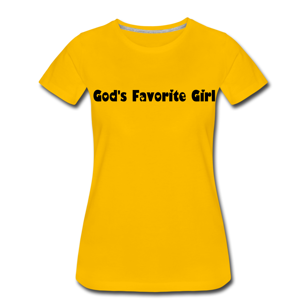 God's Favorite Girl (Hearts) Women’s Cotton Tee - sun yellow