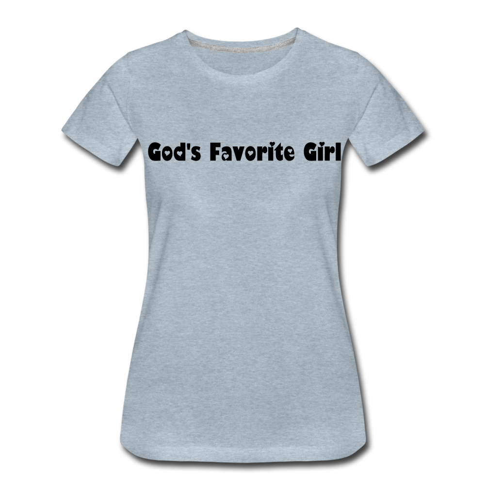 God's Favorite Girl (Hearts) Women’s Cotton Tee - heather ice blue